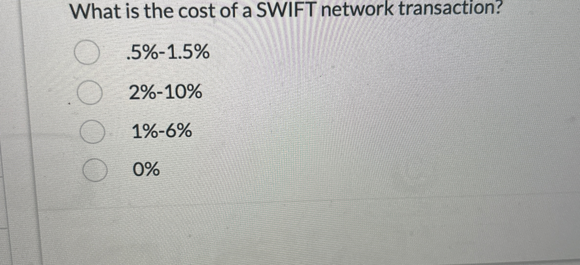 What is the cost of a SWIFT network transaction?