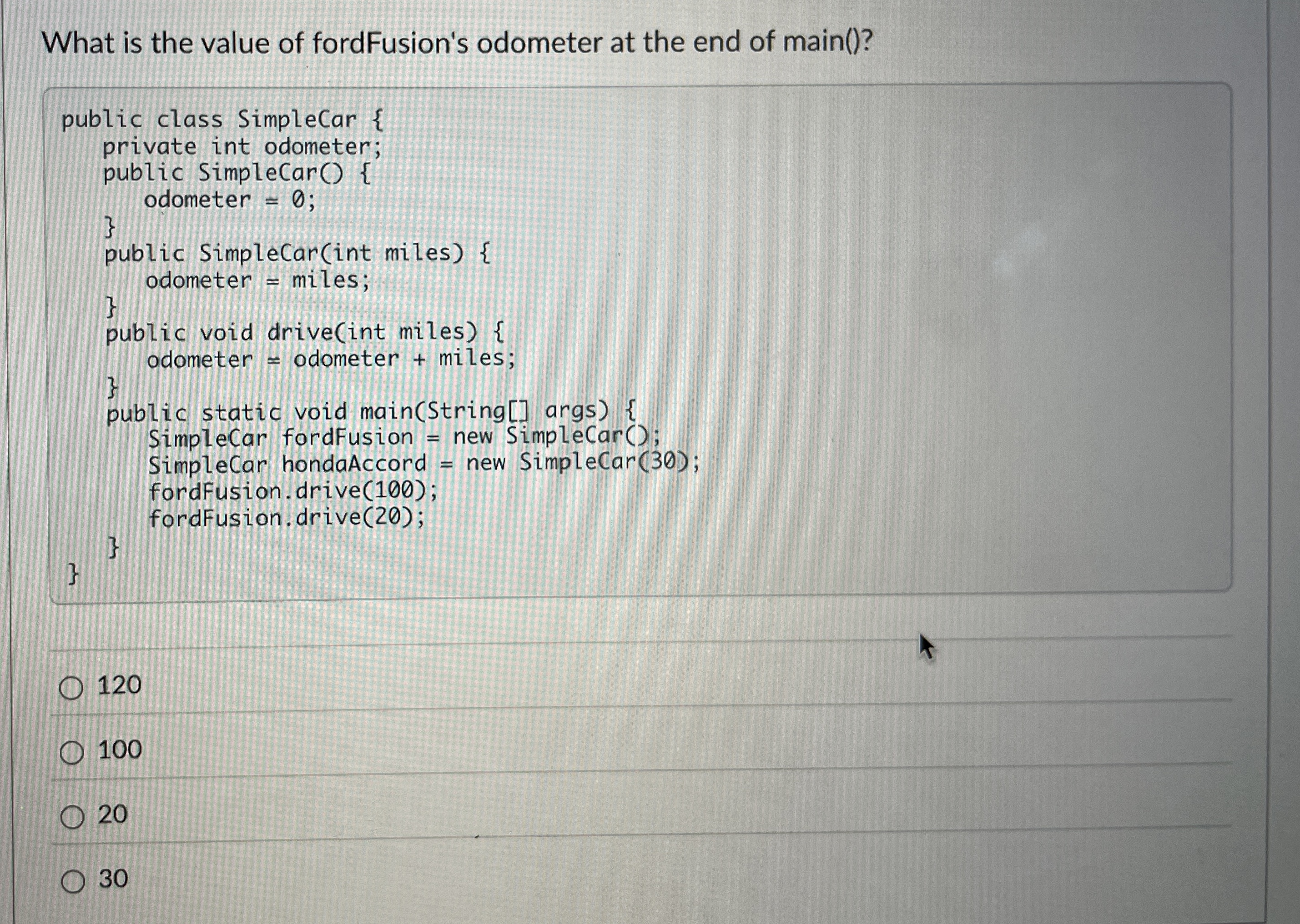 What is the value of fordFusion's odometer at the