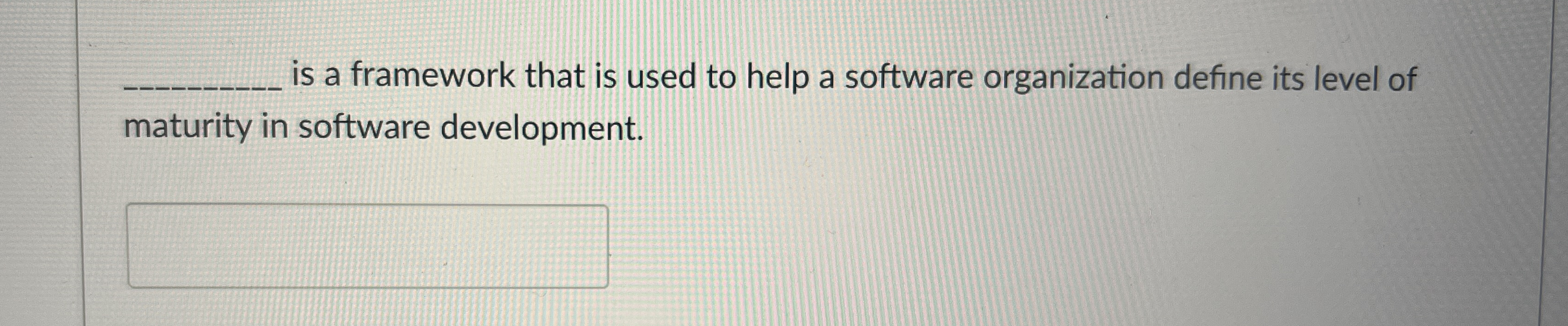 is a framework that is used to help a software