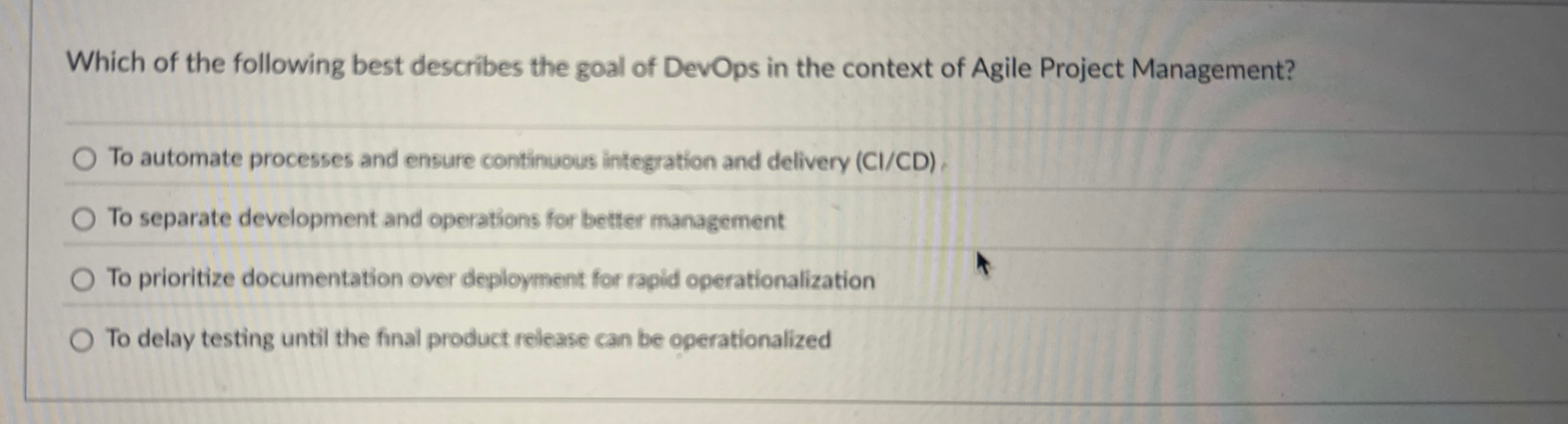 Which of the following best describes the goal of