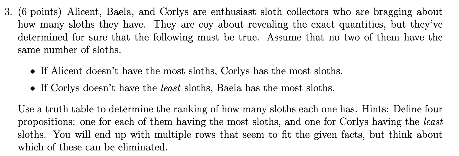 ( 6 points ) Alicent, Baela, and Corlys are