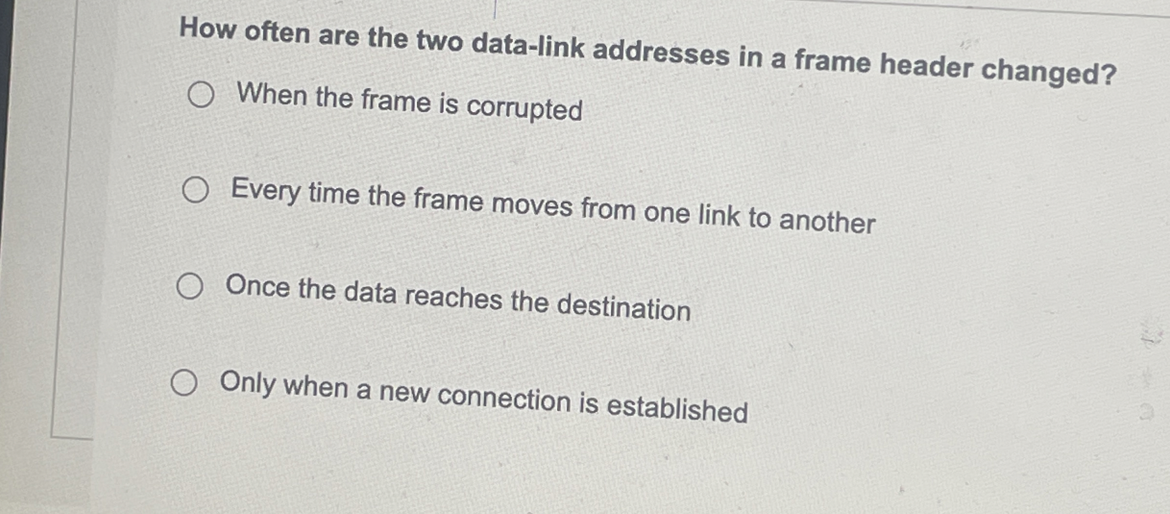 How often are the two data - link addresses in a