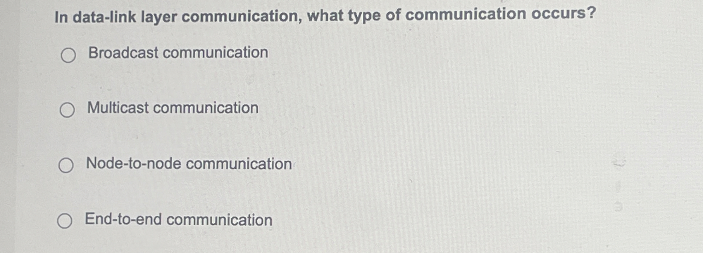 In data - link layer communication, what type of