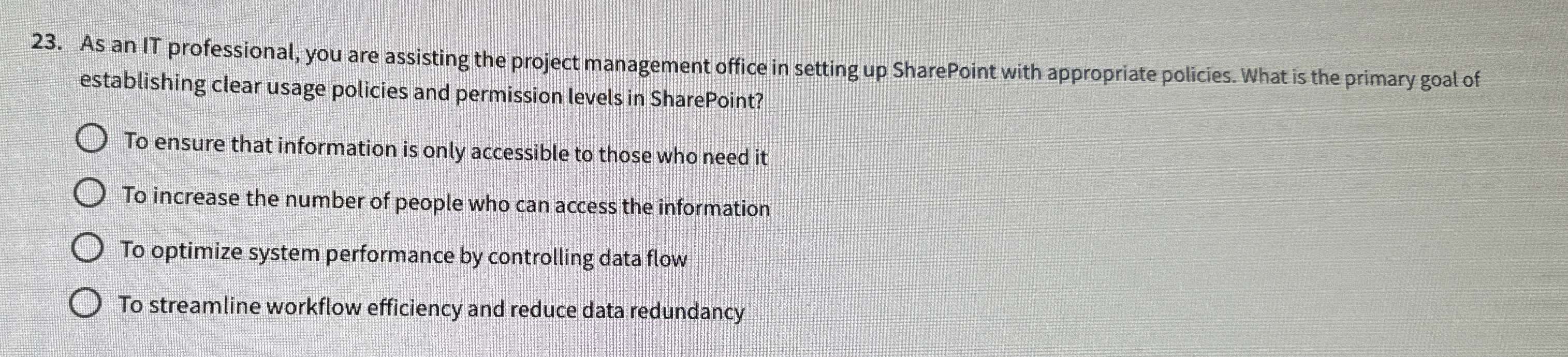 As an IT professional, you are assisting the