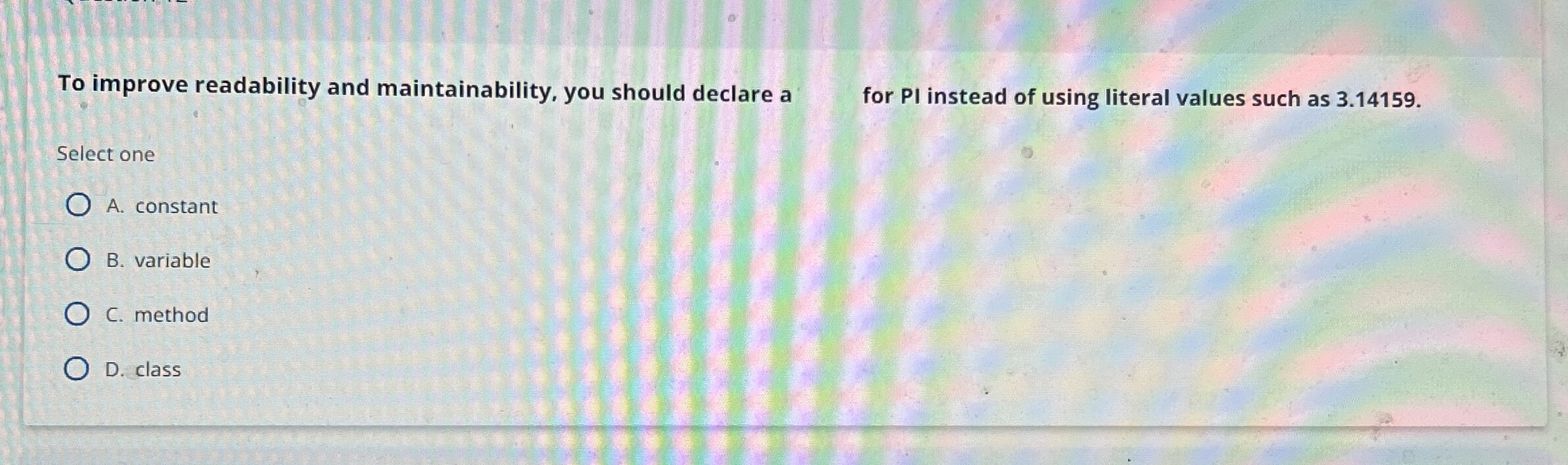 To improve readability and maintainability, you
