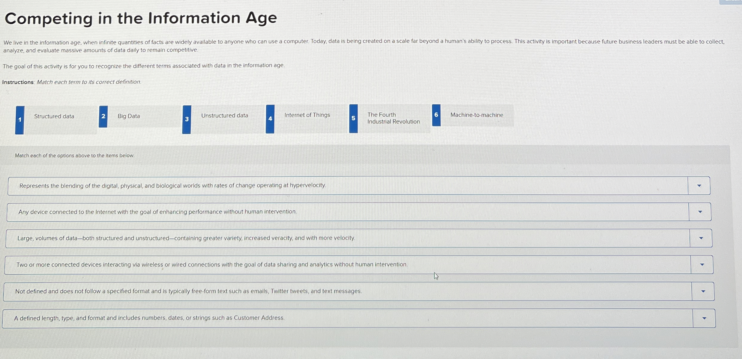 Competing in the Information Age analyze, and