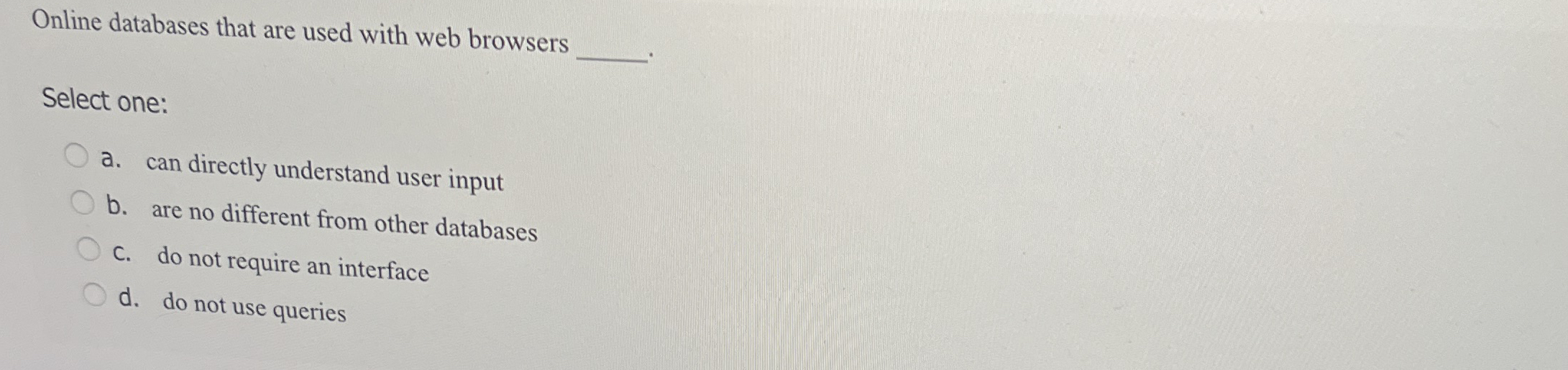 Online databases that are used with web browsers