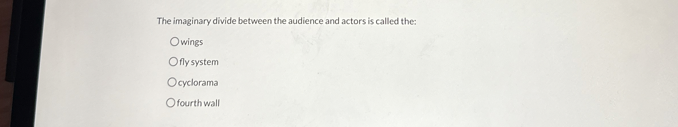 The imaginary divide between the audience and