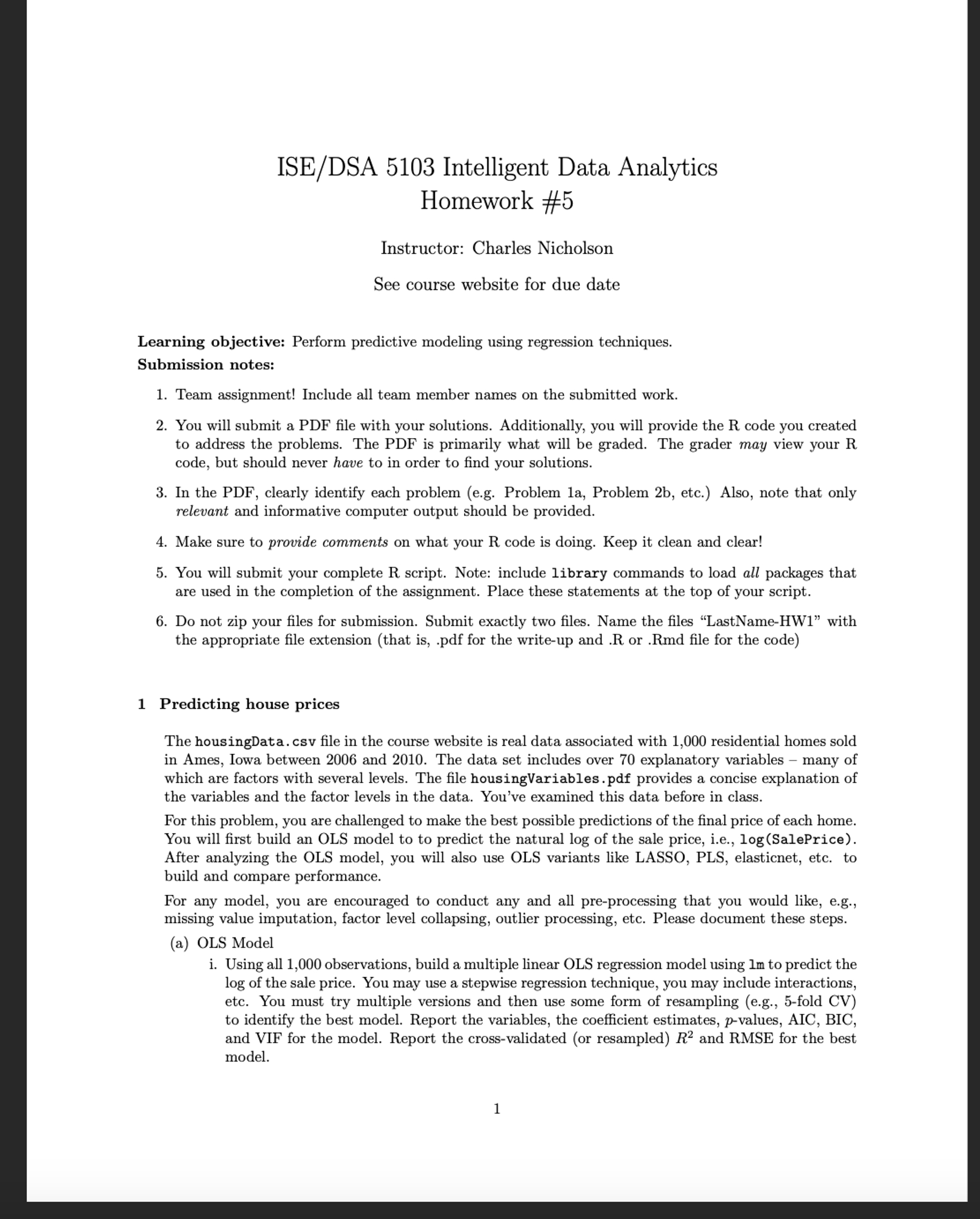 Give me solution code in R for below questions.
