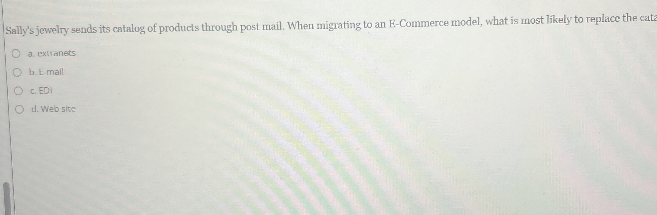 Sally's jewelry sends its catalog of products