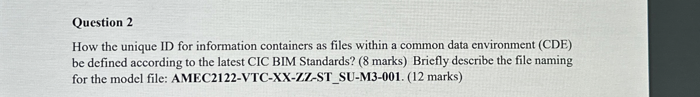 Question 2 How the unique ID for information