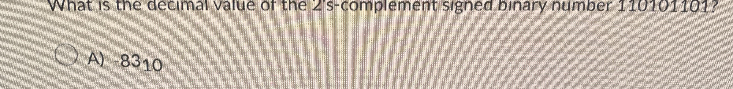 What is the decimal value of the 2 ' s -