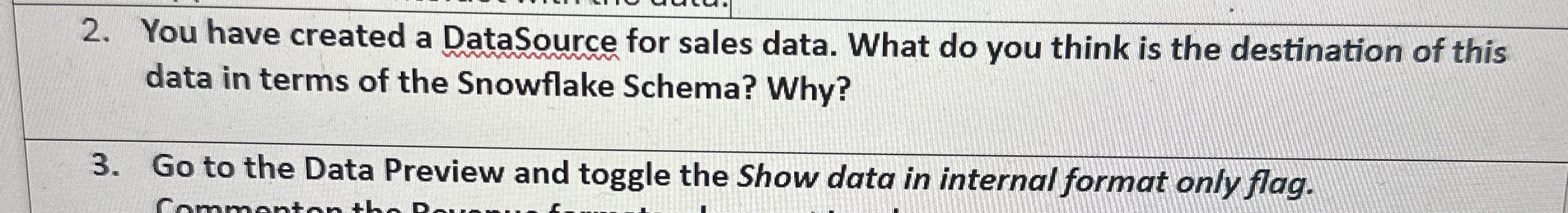 You have created a DataSource for sales data.