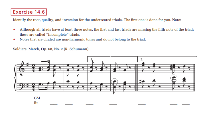 Exercise 1 4 . 6 Identify the root, quality, and
