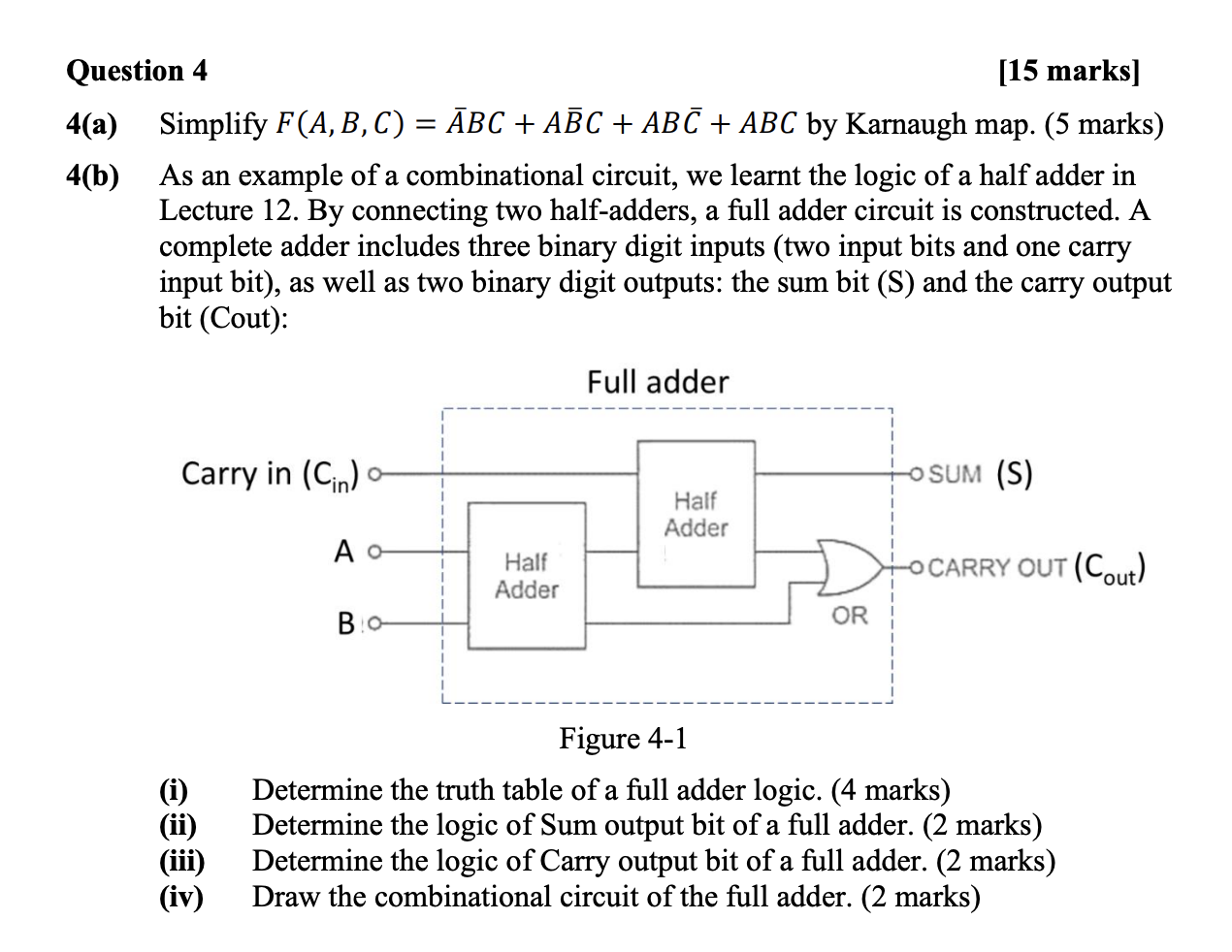 Question 4 [ 1 5 marks ] 4 ( a ) Simplify \ ( F (