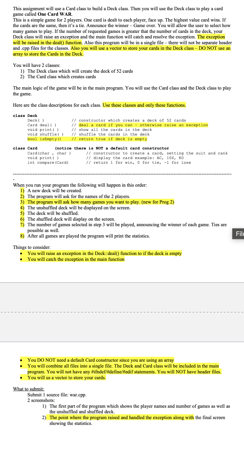 Using vector instead of array. just do it in one