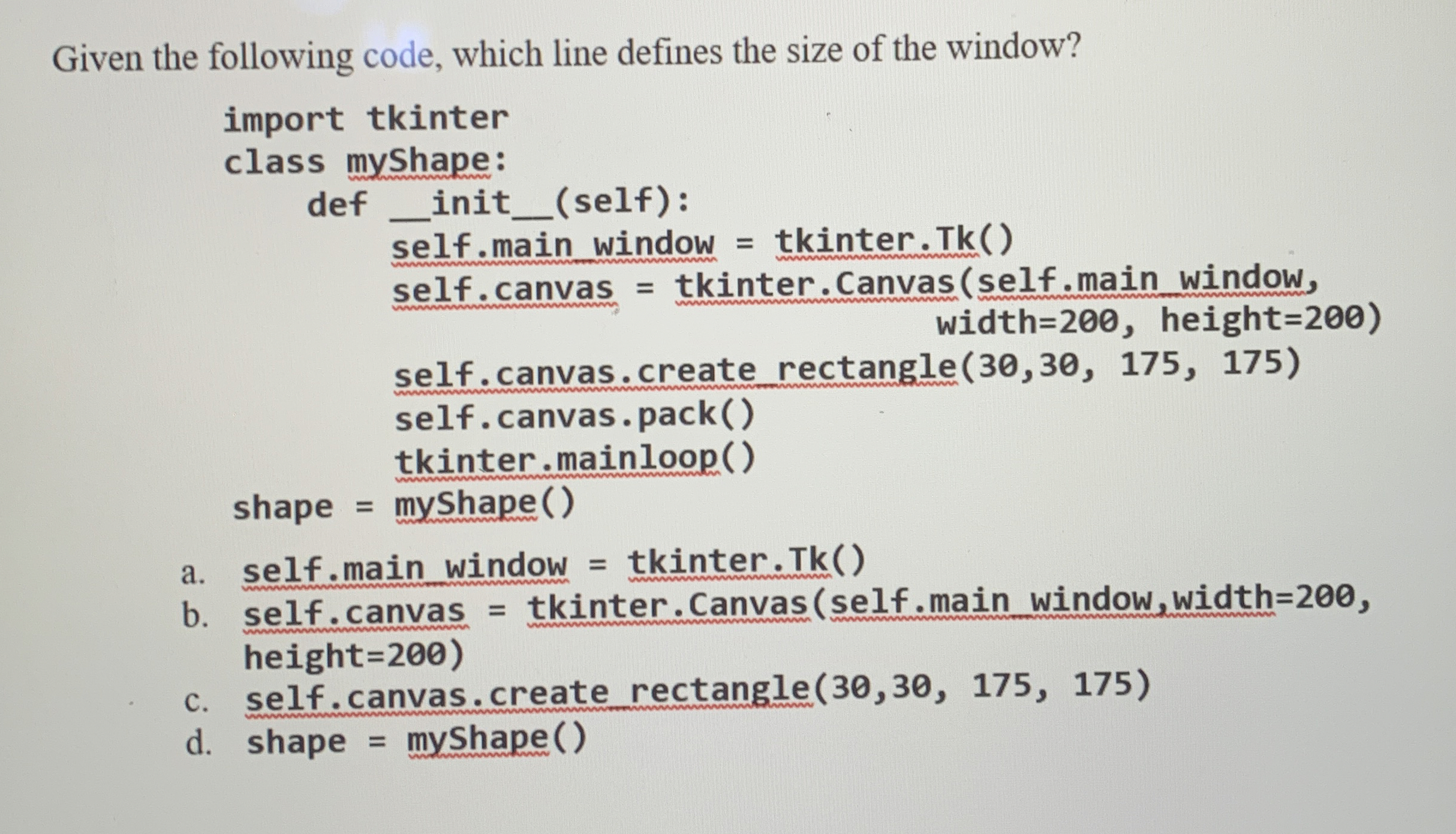 Given the following code, which line defines the