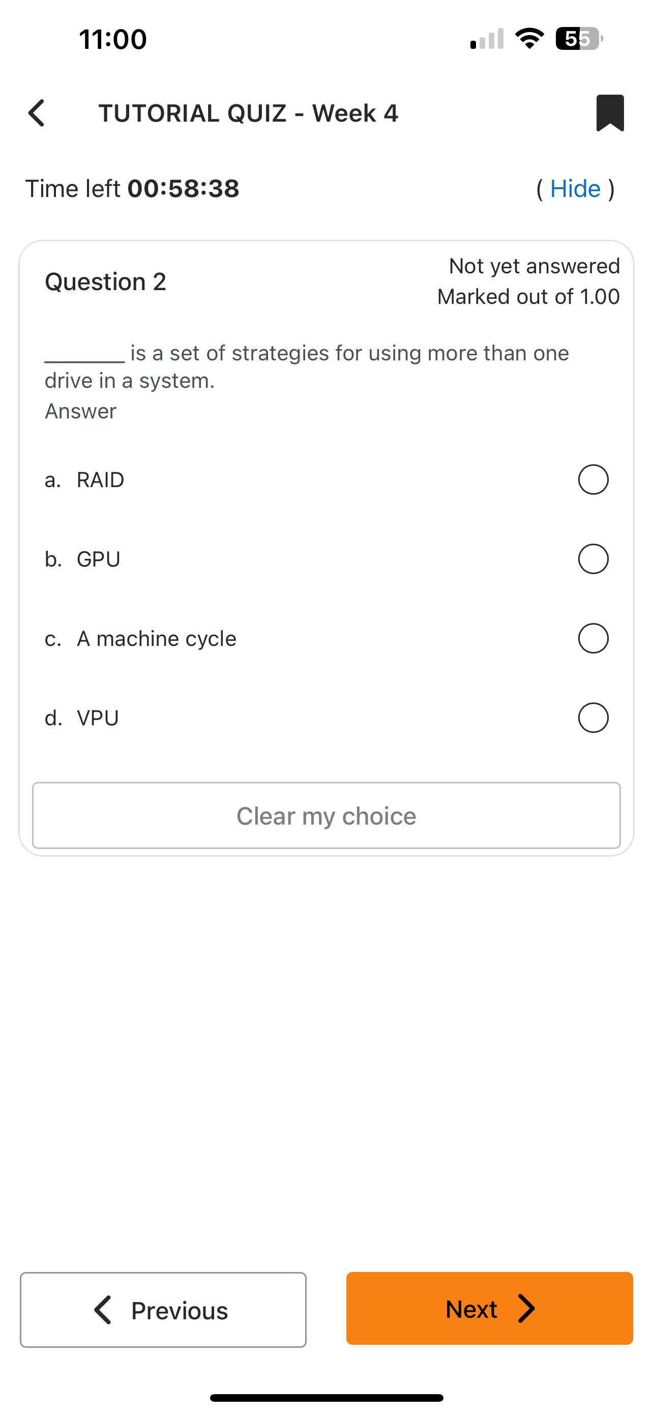 Question 2 Not yet answered Marked out of 1 . 0 0