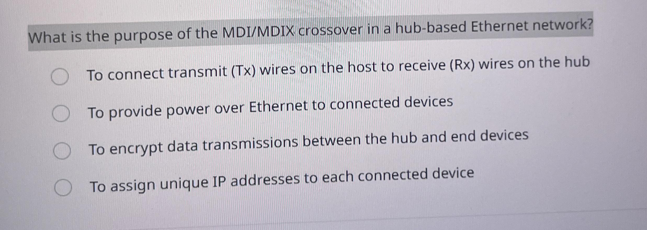 What is the purpose of the MDI / MDIX crossover