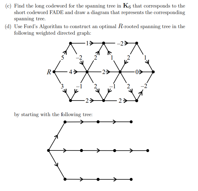 ( c ) Find the long codeword for the spanning