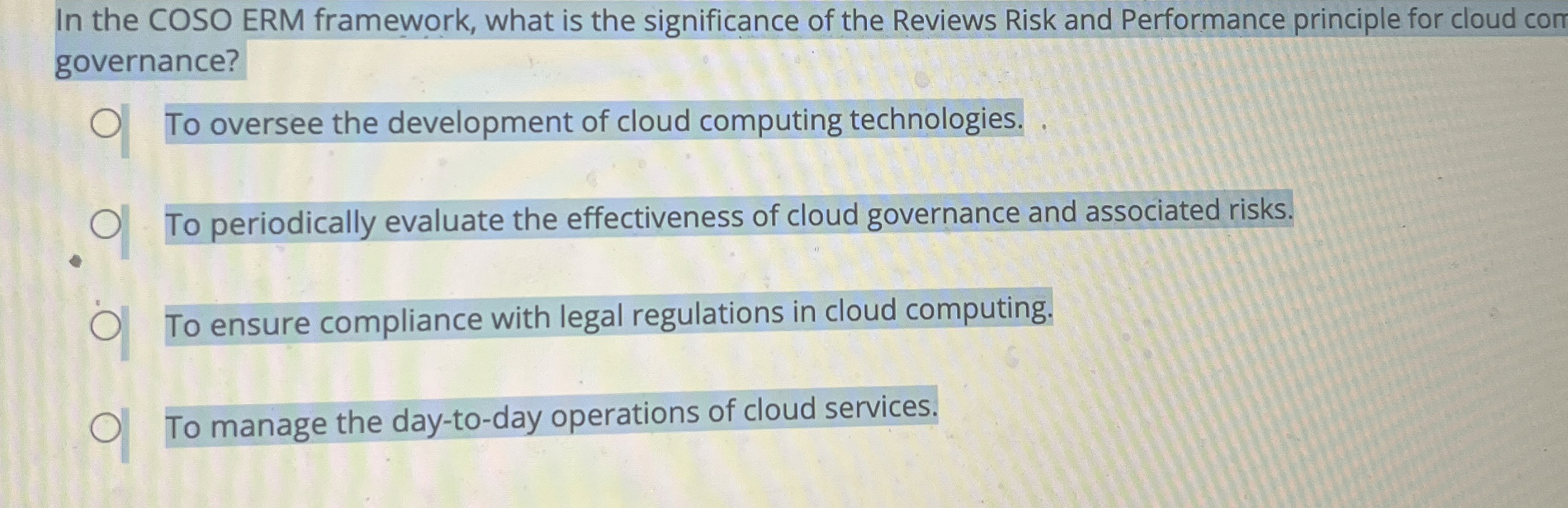 In the COSO ERM framework, what is the