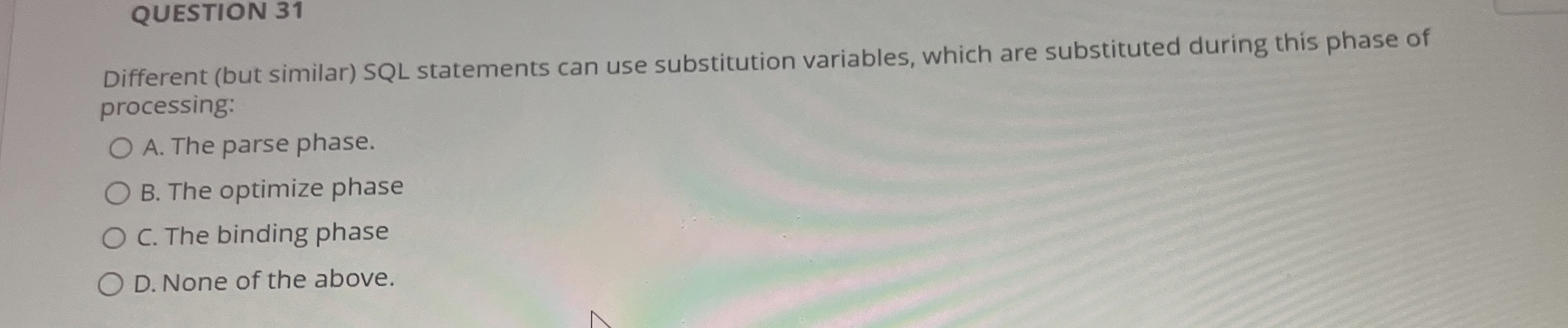 QUESTION 3 1 Different ( but similar ) SQL