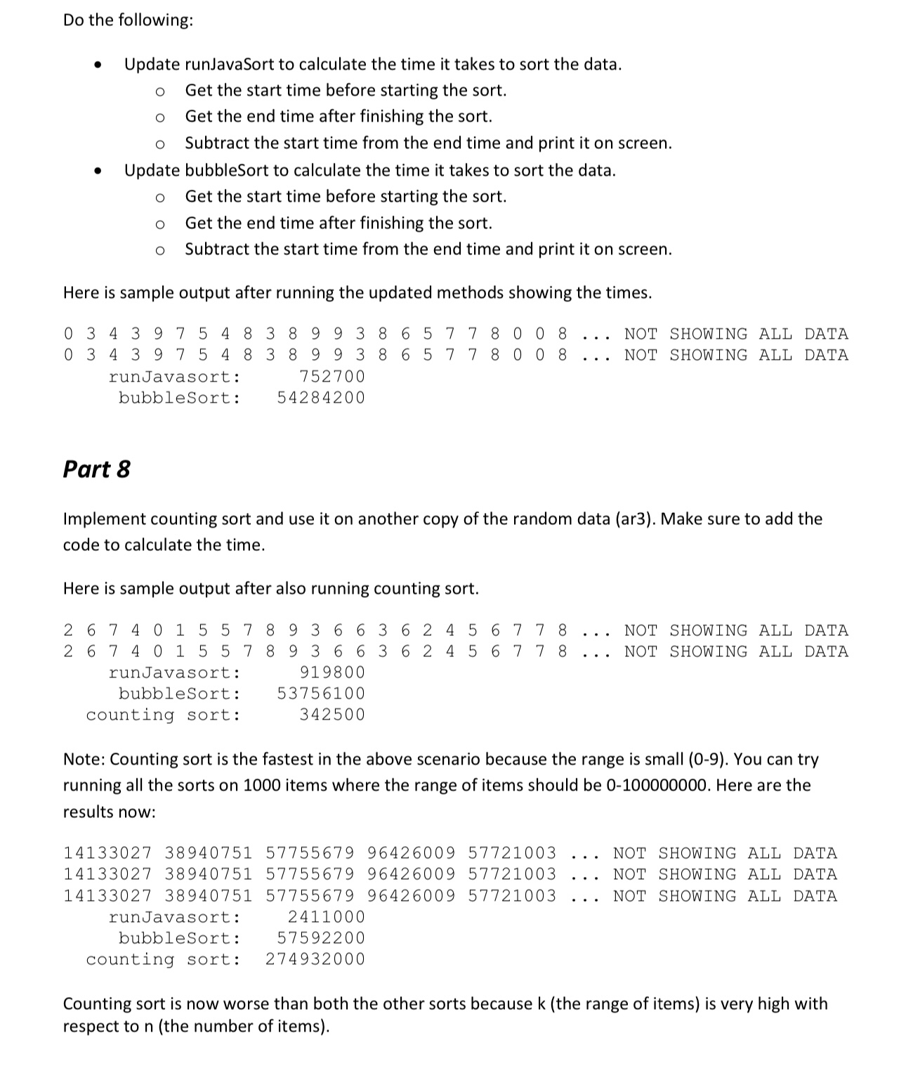 Algorithms Lab - Sorting Speed Real Time