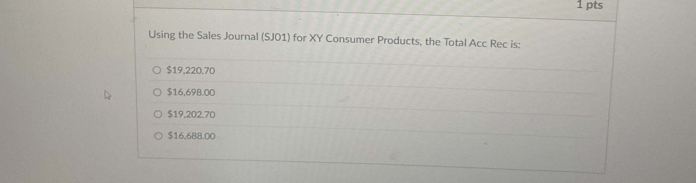 1 pts Using the Sales Journal ( SJO 1 ) for XY