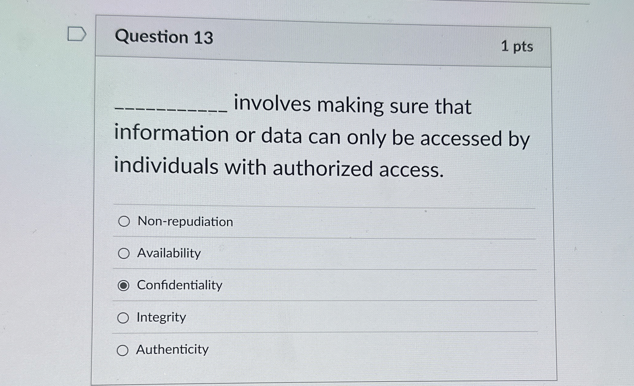 Question 1 3 1 pts involves making sure that