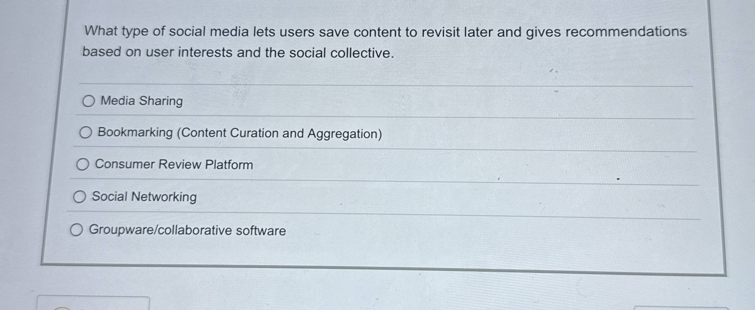 What type of social media lets users save content