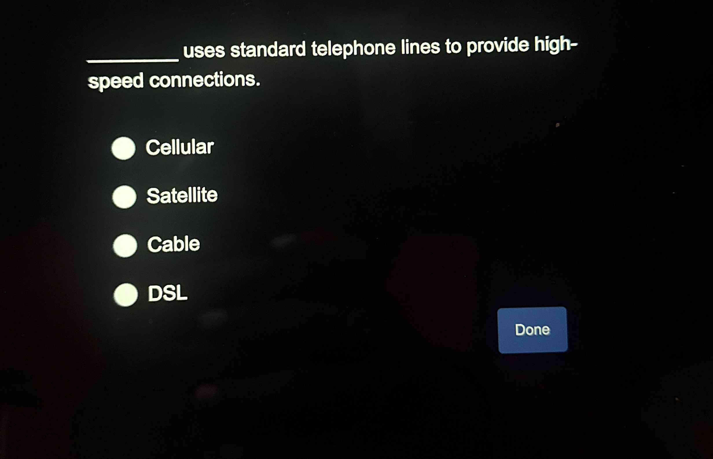 q , uses standard telephone lines to provide