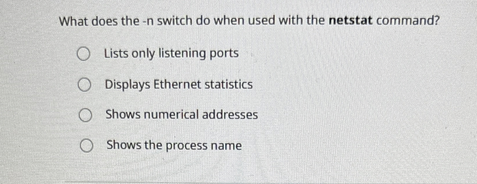 What does the - n switch do when used with the