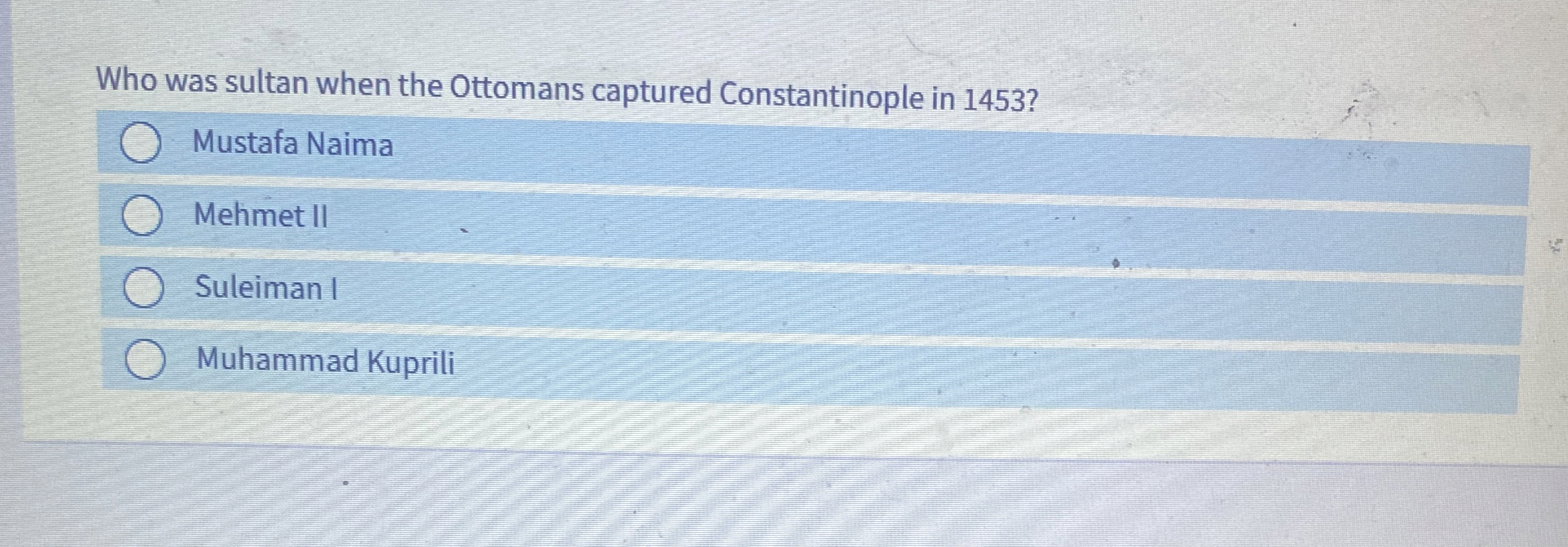 Who was sultan when the Ottomans captured