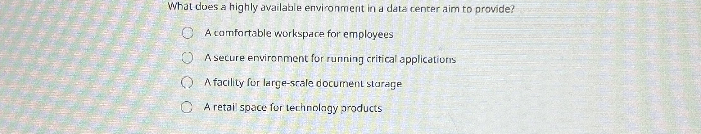 What does a highly available environment in a