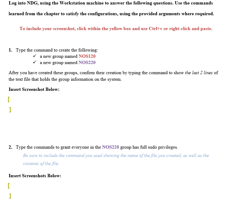 In Linux Log into NDG , using the Workstation