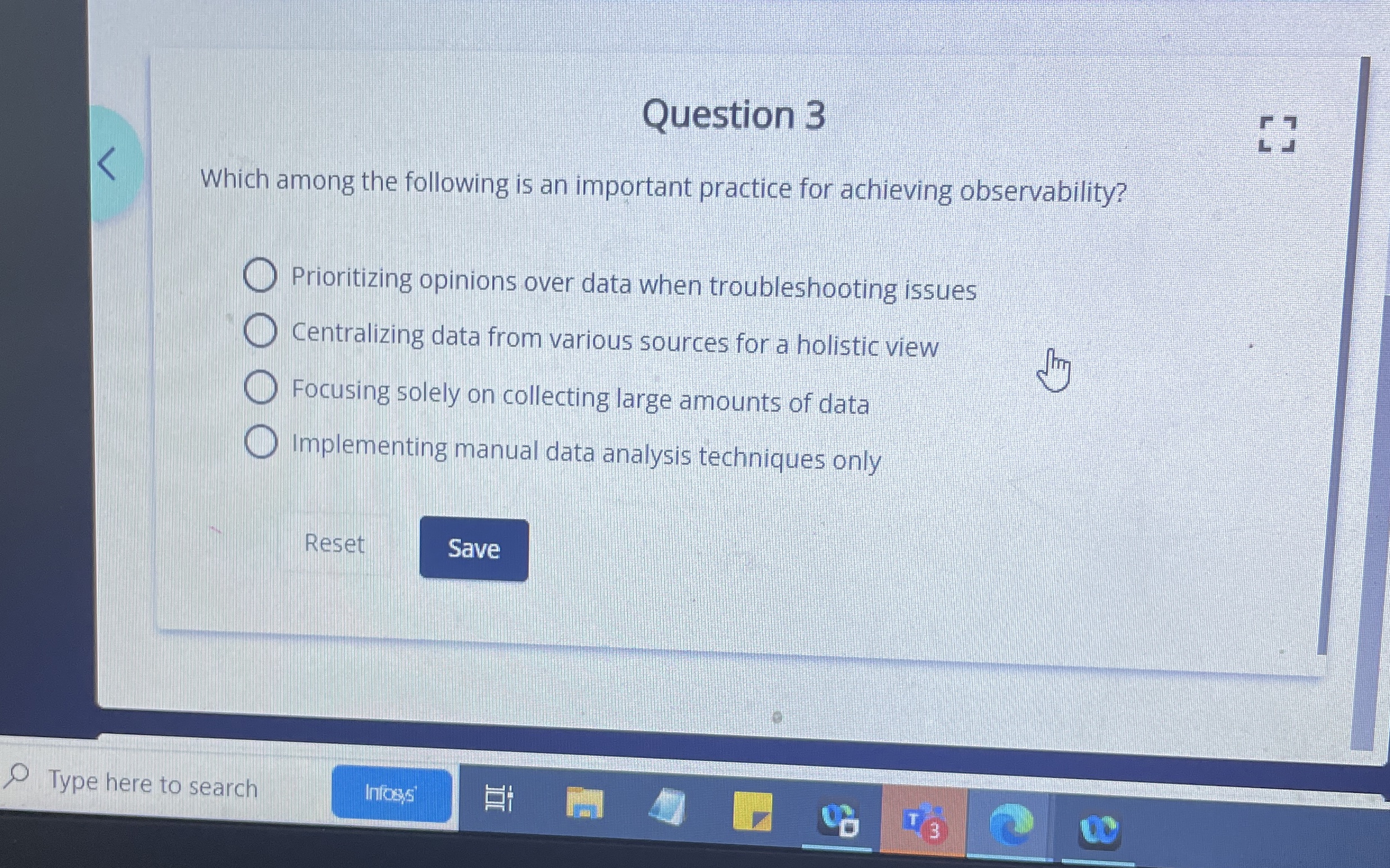 Question 3 Which among the following is an