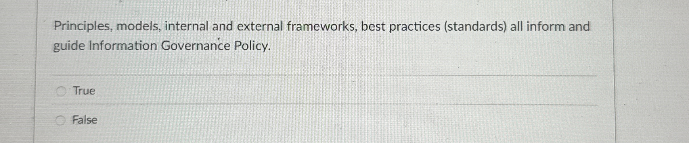 Principles, models, internal and external