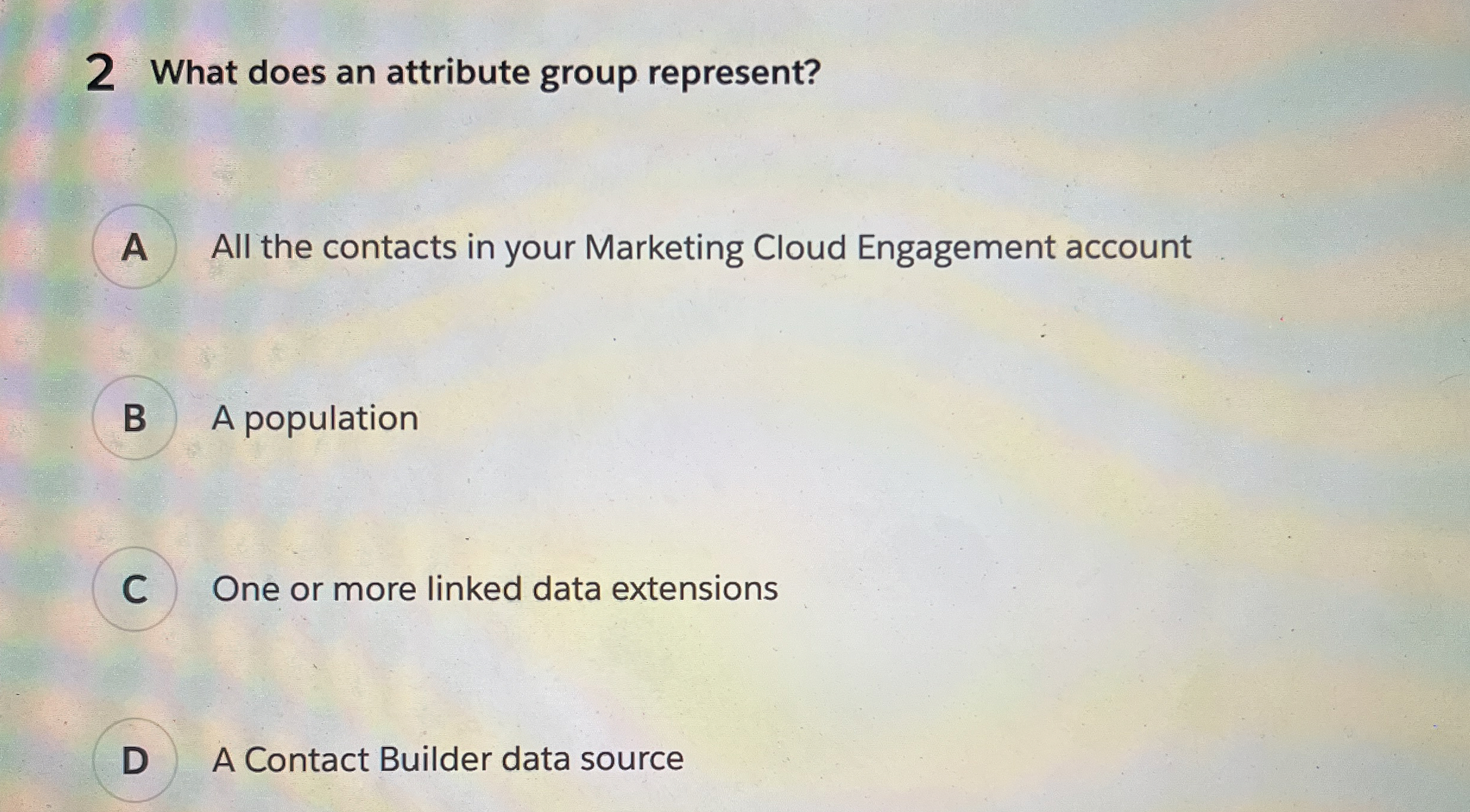 2 What does an attribute group represent? All the