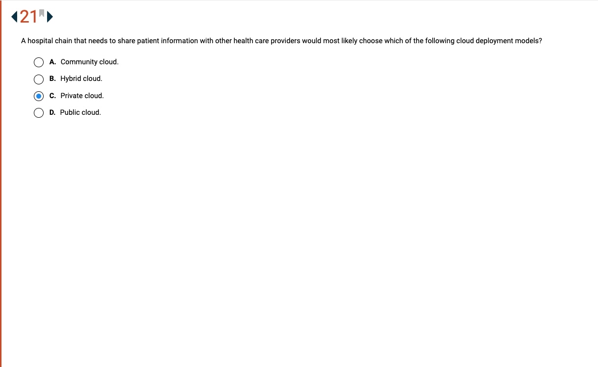 ( 2 1 ) A hospital chain that needs to share