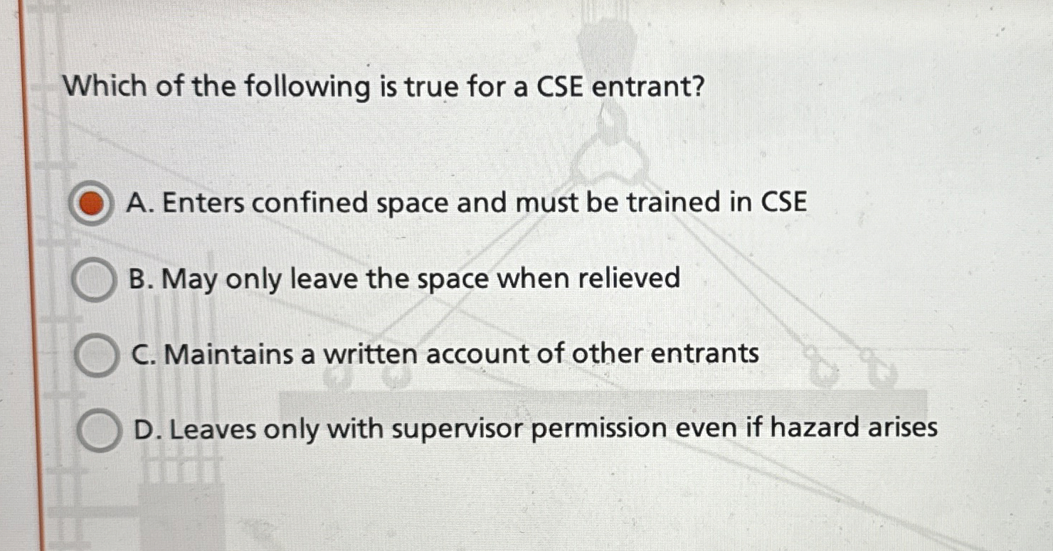 Which of the following is true for a CSE entrant?