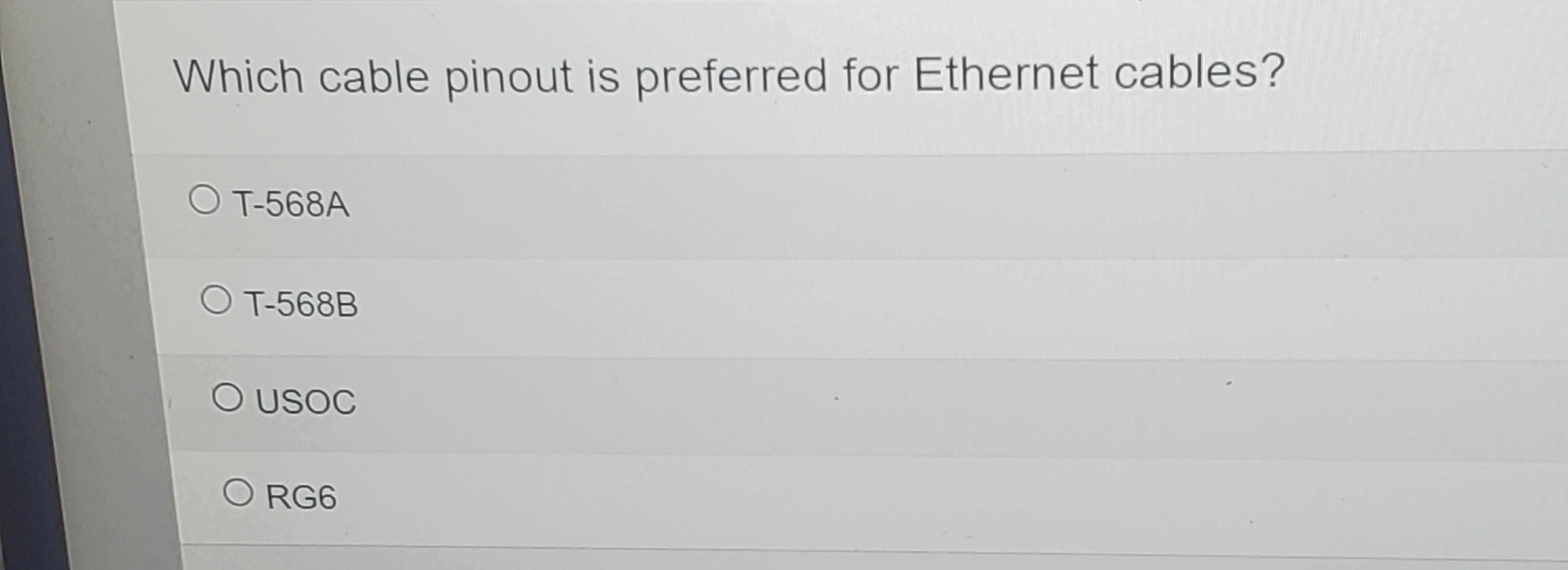 Which cable pinout is preferred for Ethernet