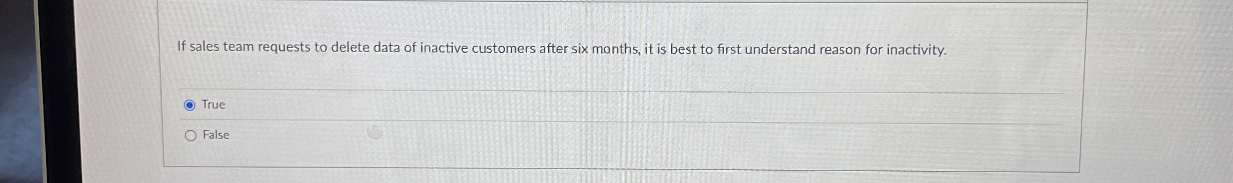 If sales team requests to delete data of inactive
