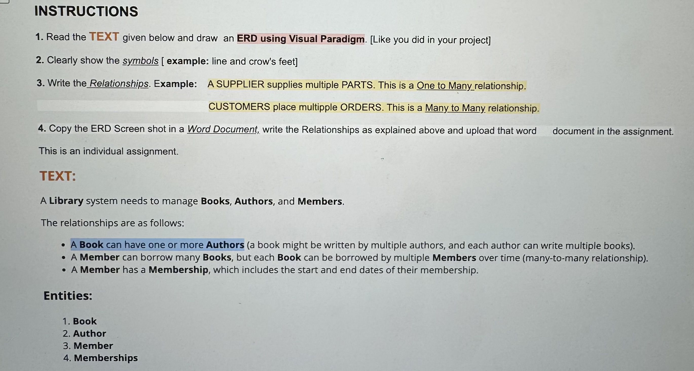 INSTRUCTIONS Read the TEXT given below and draw