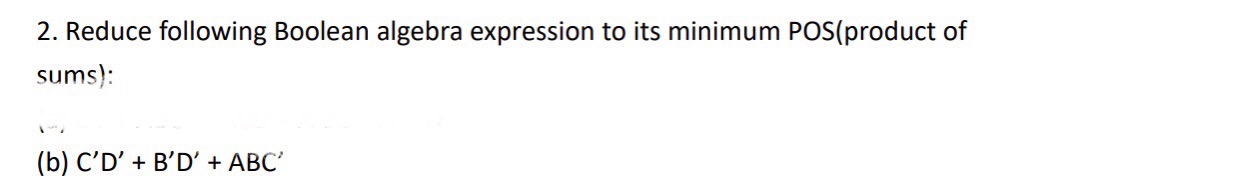 Reduce following Boolean algebra expression to