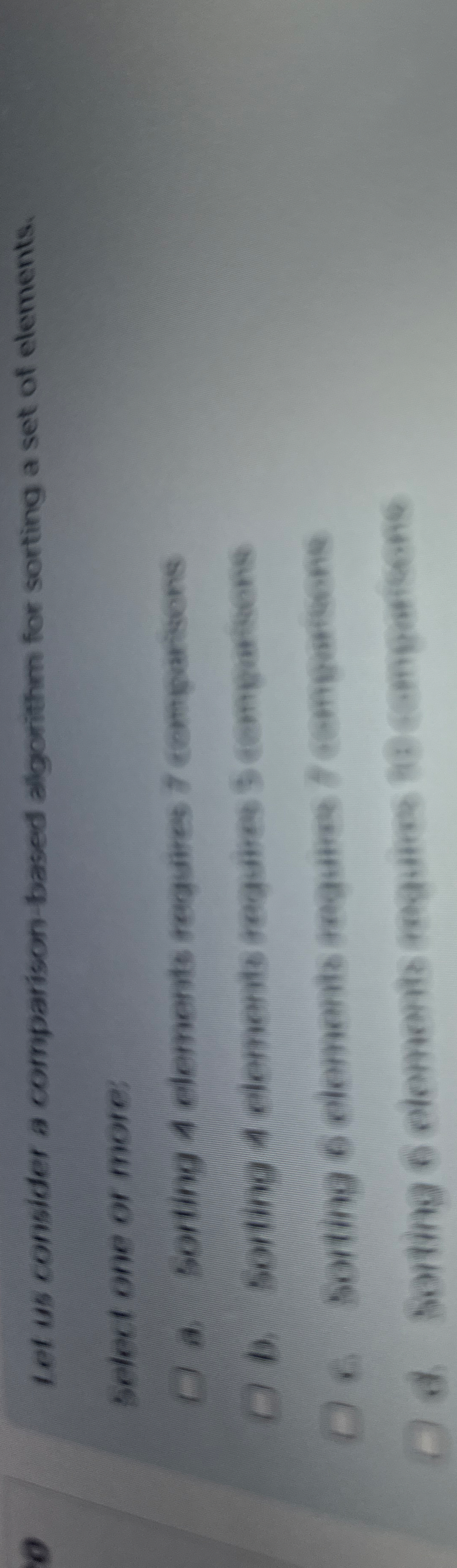 Ief us consider a comparison - based algorithm