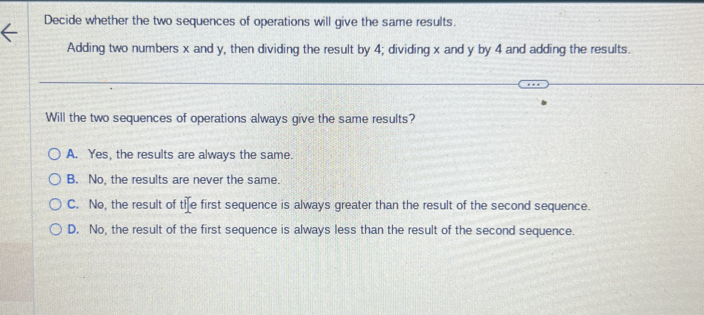 Decide whether the two sequences of operations
