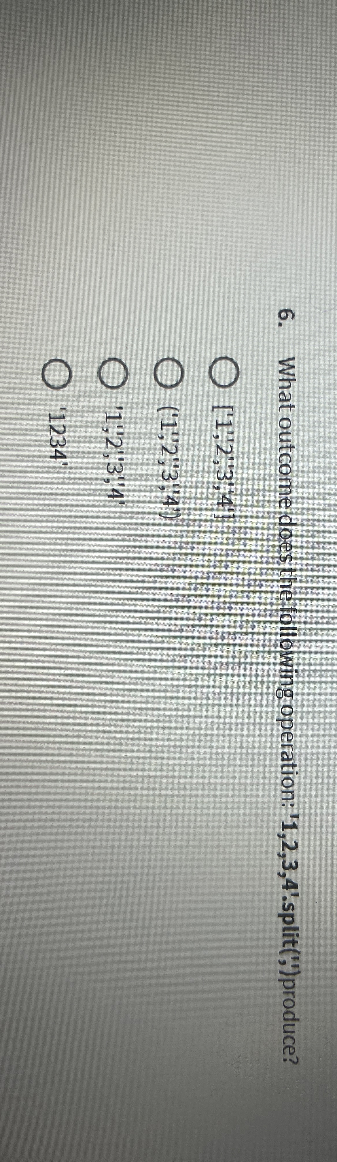What outcome does the following operation: ' 1 ,