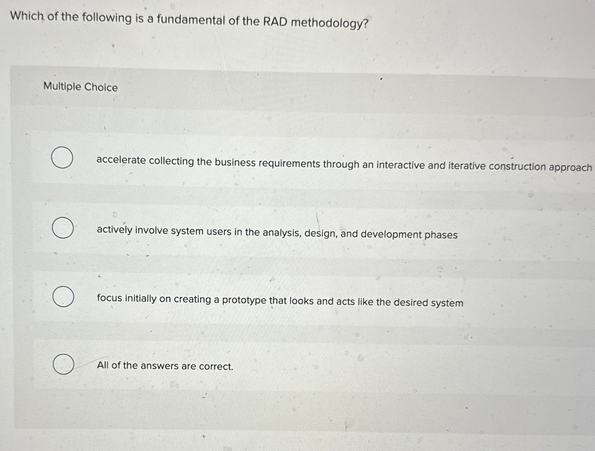 Which of the following is a fundamental of the