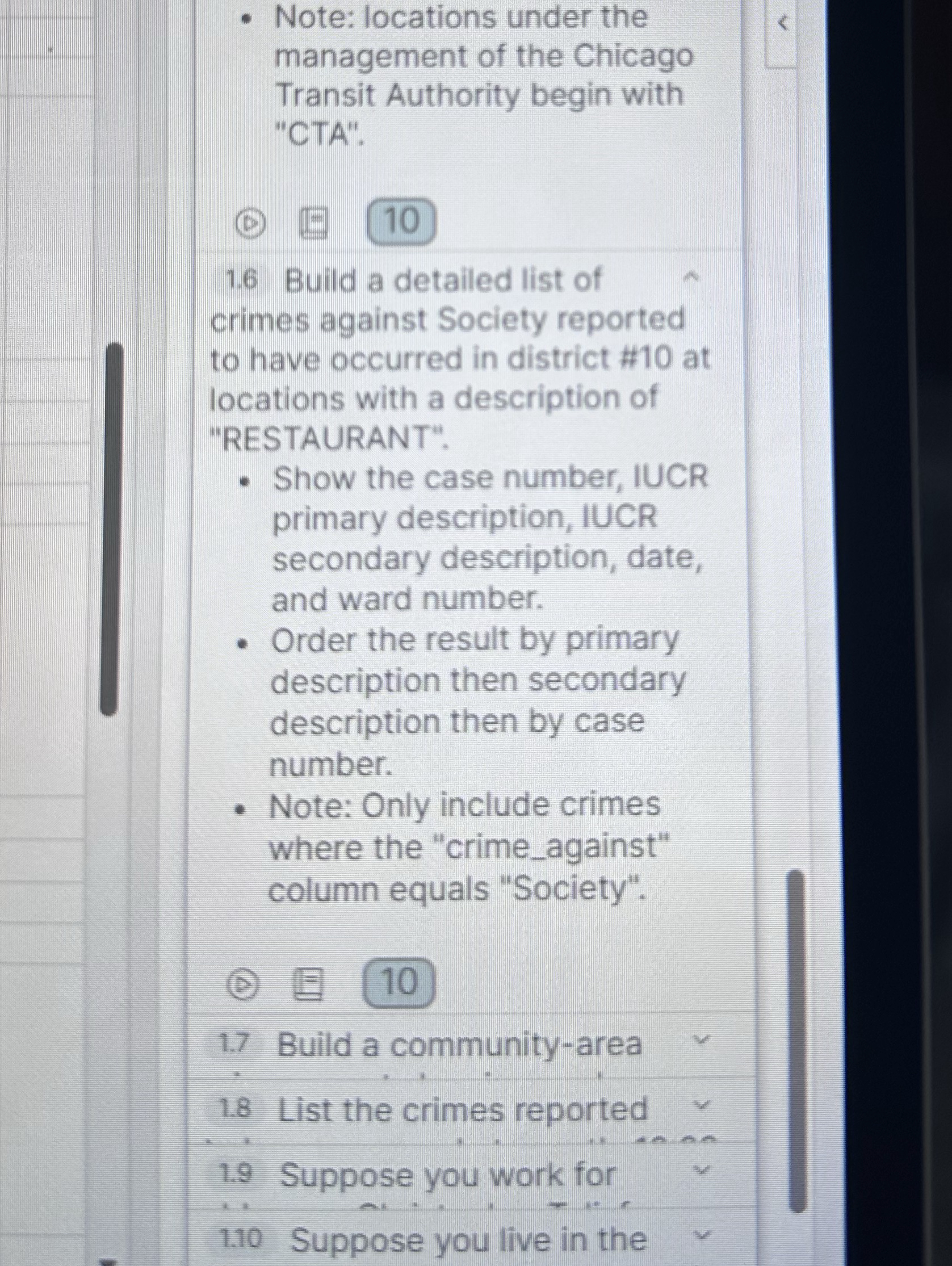column equals "Society". 1 0 1 . 7 Build a