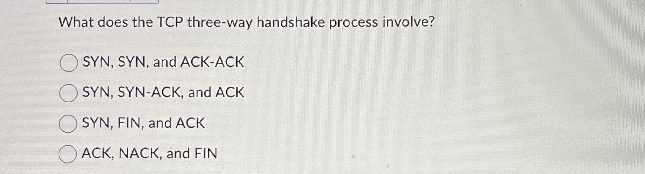 What does the TCP three - way handshake process